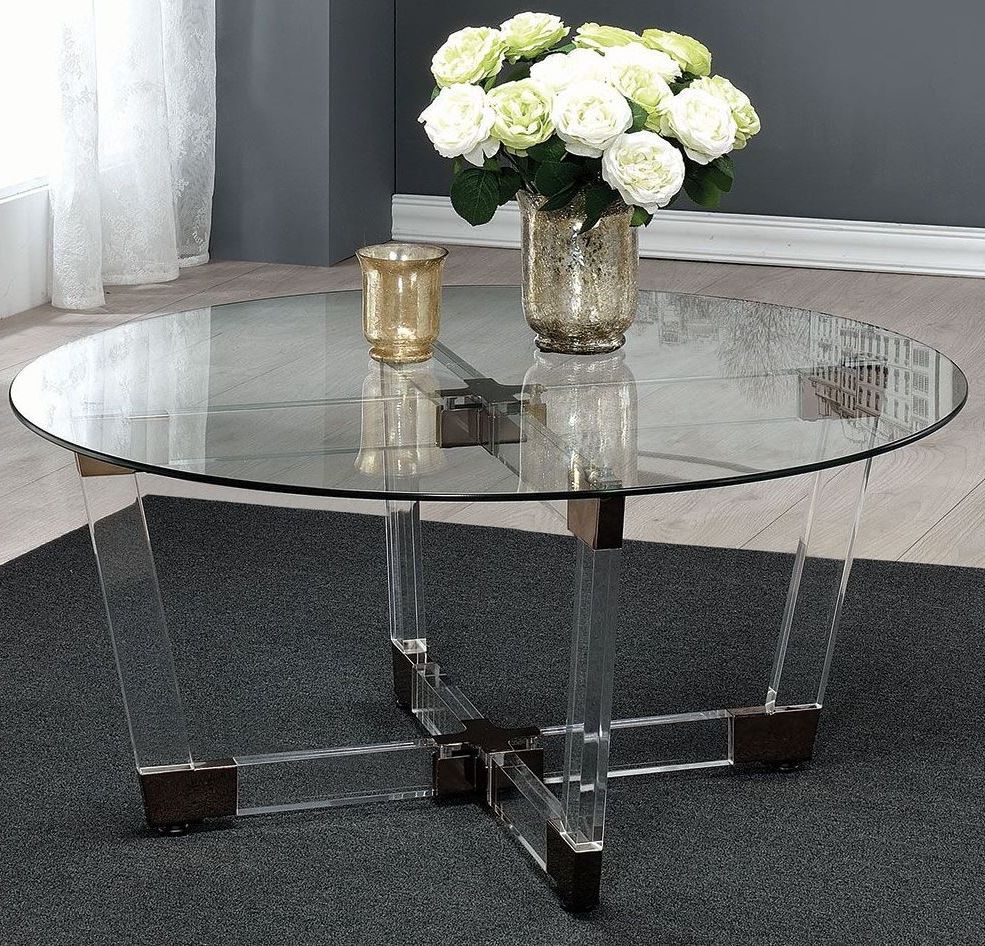Chocolate Chrome And Clear Acrylic Coffee Table, 720718 Intended For Preferred Cocoa Coffee Tables (Gallery 11 of 20)