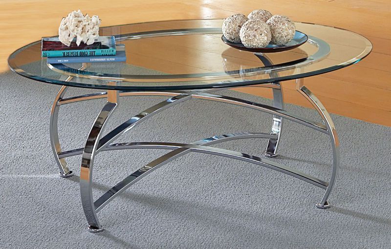 Chrome And Glass Cocktail Table $ (View 8 of 20)