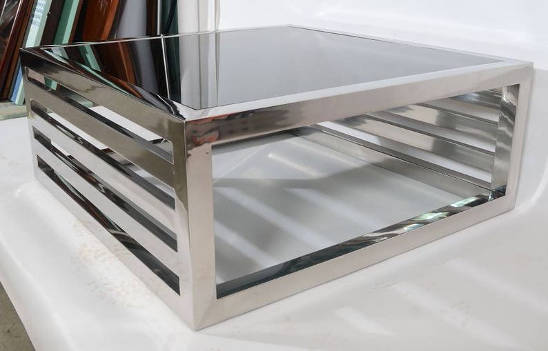 Chrome And Glass Cocktail Table Coffee Table Mid Century Intended For Most Current Glass And Chrome Cocktail Tables (Gallery 18 of 20)