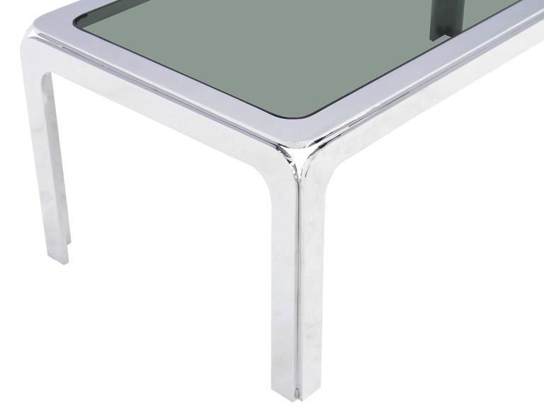 Chrome And Smoke Glass Top Rectangular Coffee Table For In 2020 Chrome And Glass Rectangular Coffee Tables (View 8 of 20)
