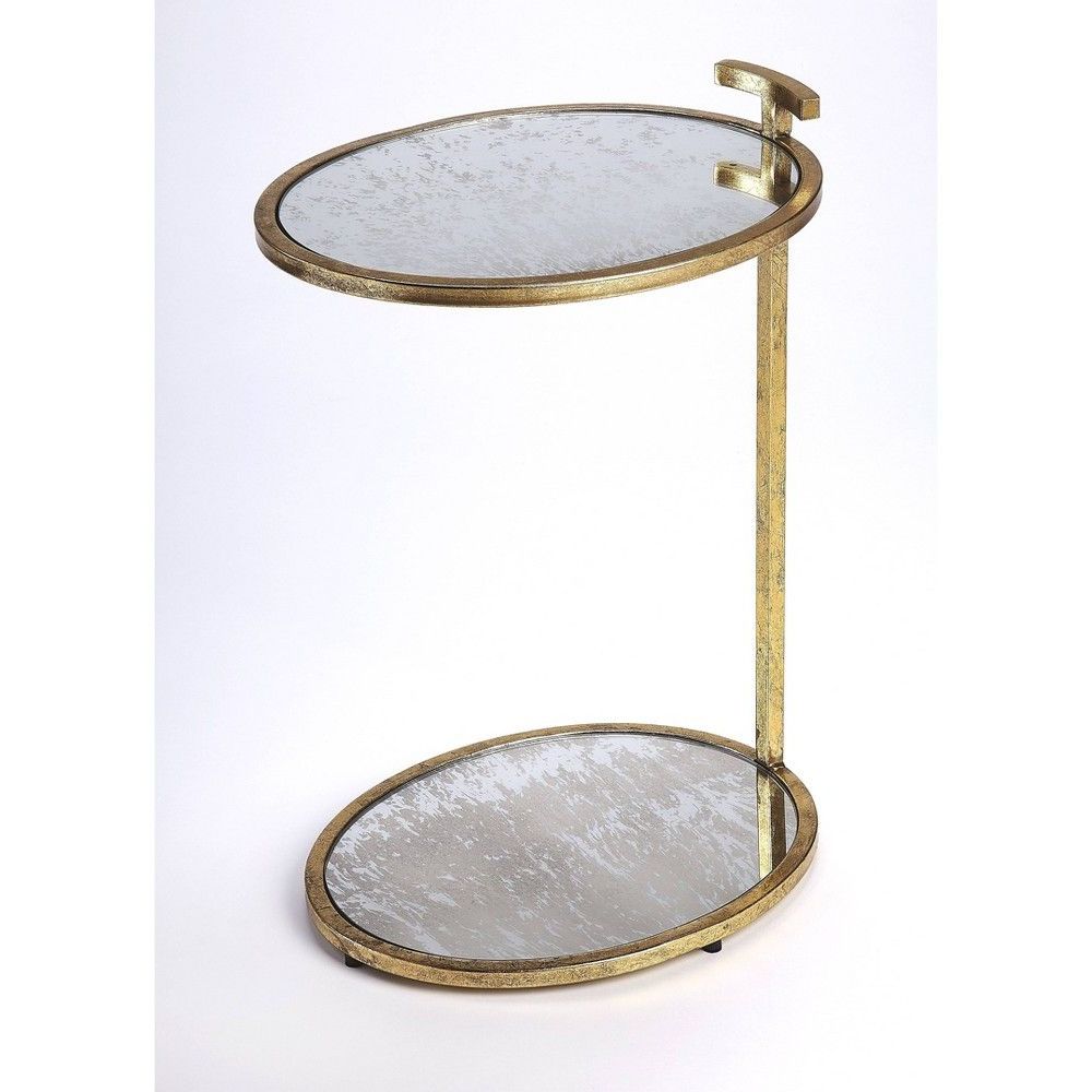 Ciro Metal & Mirror Side Table Gold – Butler Specialty Throughout Latest Gold And Mirror Modern Cube End Tables (Gallery 20 of 20)