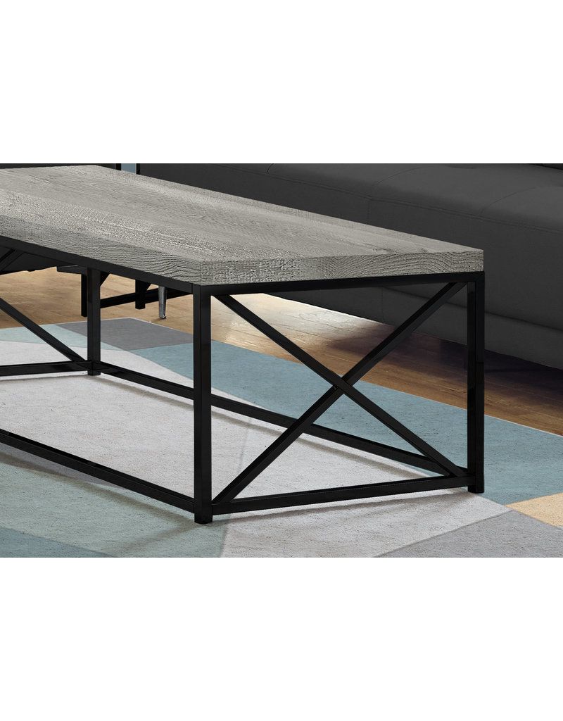 Coffee Table Black Metal Base, Grey Reclaimed Wood Inside Trendy Smoke Gray Wood Coffee Tables (View 16 of 20)
