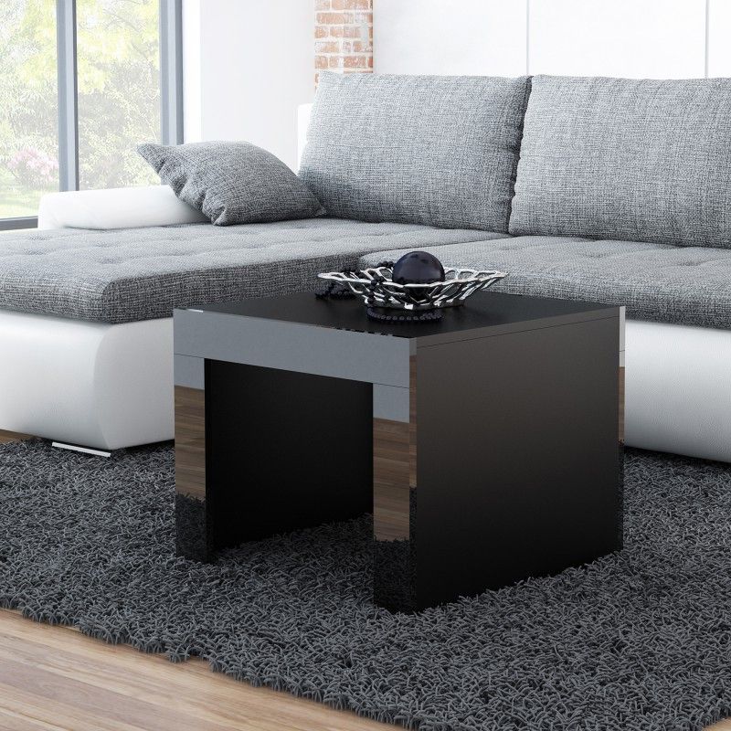 Coffee Table Bmf Tess 60cm Wide Square Shape Black Matt In Trendy Square High Gloss Coffee Tables (Gallery 18 of 20)