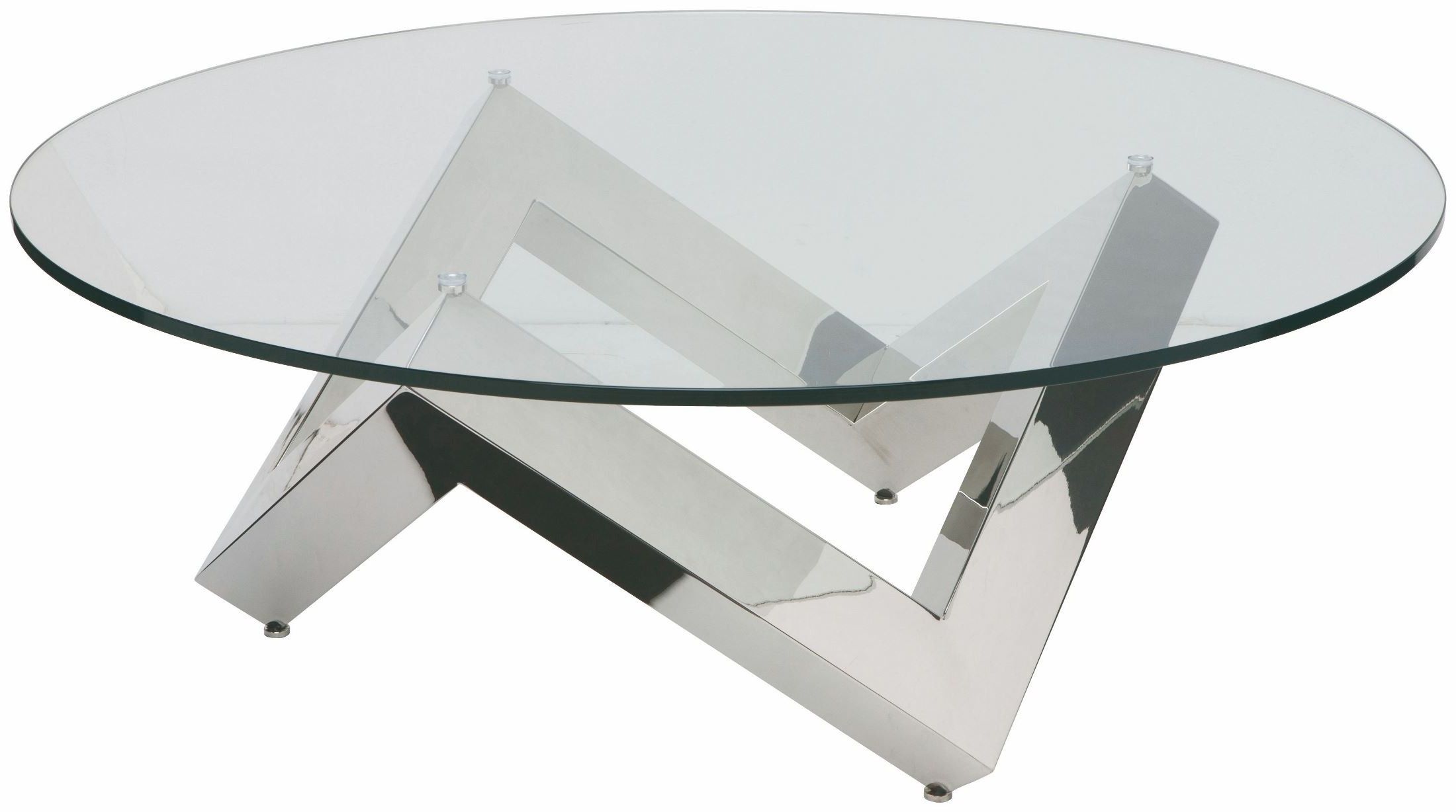 Como Silver Clear Glass Coffee Table From Nuevo (View 18 of 20)