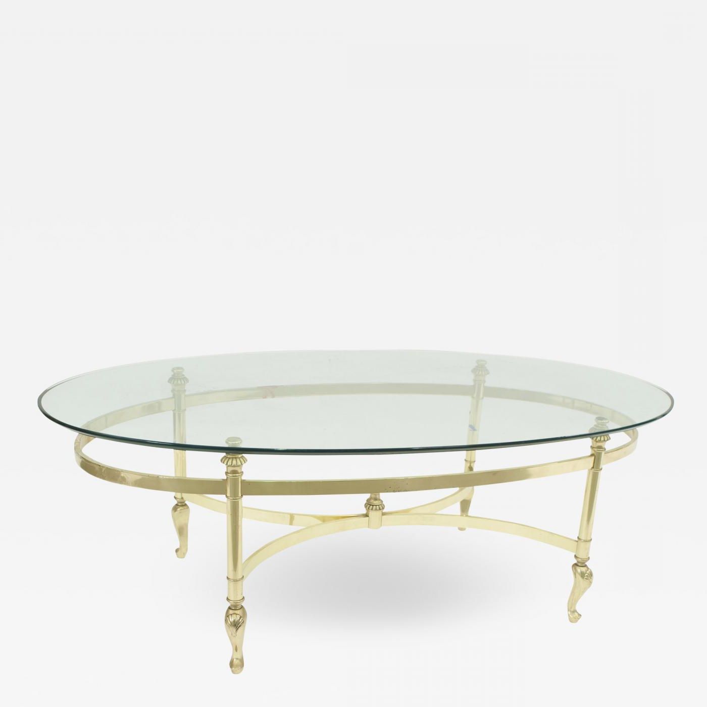 Contemporary Oval Brass And Glass Coffee Table Intended For Famous Glass And Gold Oval Coffee Tables (View 15 of 20)