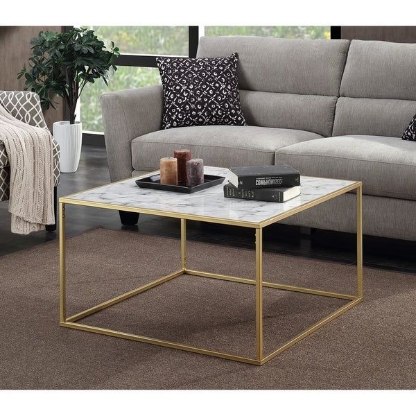 Convenience Concepts Gold Coast Faux Marble Coffee Table With Regard To Best And Newest Faux Marble Coffee Tables (View 11 of 20)
