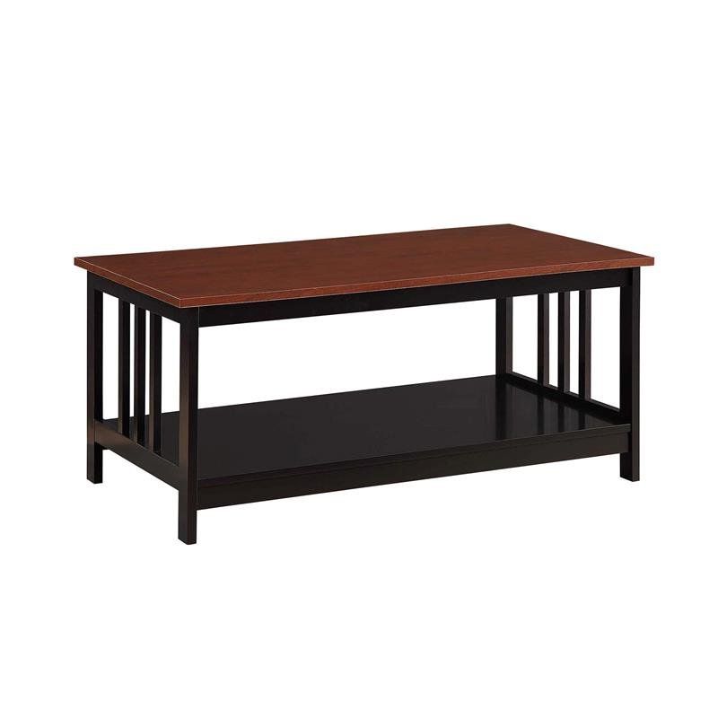 Convenience Concepts Mission Coffee Table In Black And In Most Recently Released Heartwood Cherry Wood Coffee Tables (Gallery 20 of 20)