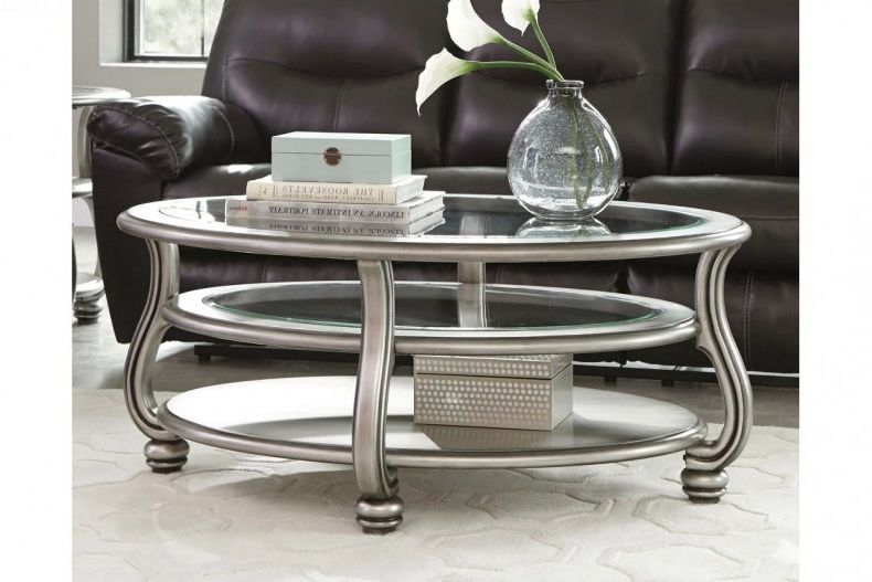 Coralayne Silver Oval Cocktail Table – 1stopbedrooms (View 17 of 20)