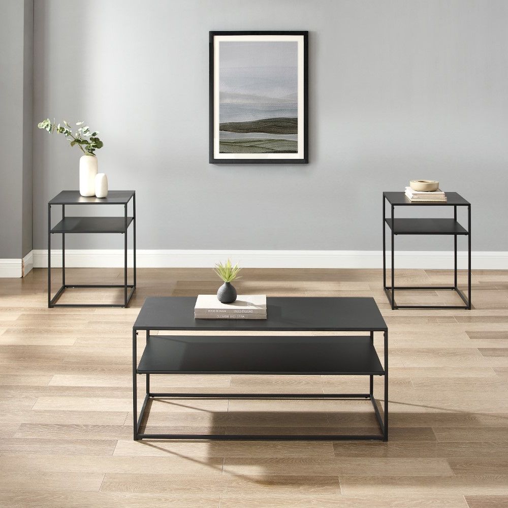 Crosley Furniture – Braxton 3 Piece Coffee Table Set Matte Pertaining To Current 3 Piece Coffee Tables (View 13 of 20)