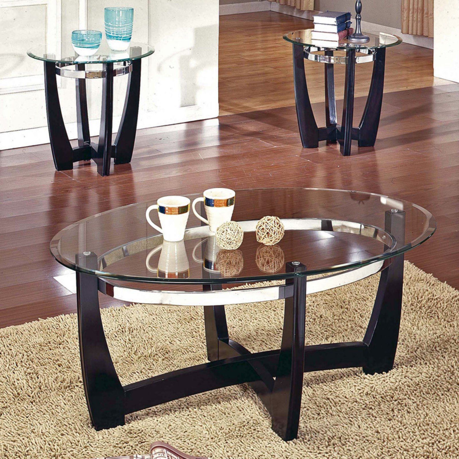 Current 2 Piece Round Coffee Tables Set Throughout Steve Silver Matinee Coffee Table Set – Walmart (View 7 of 20)