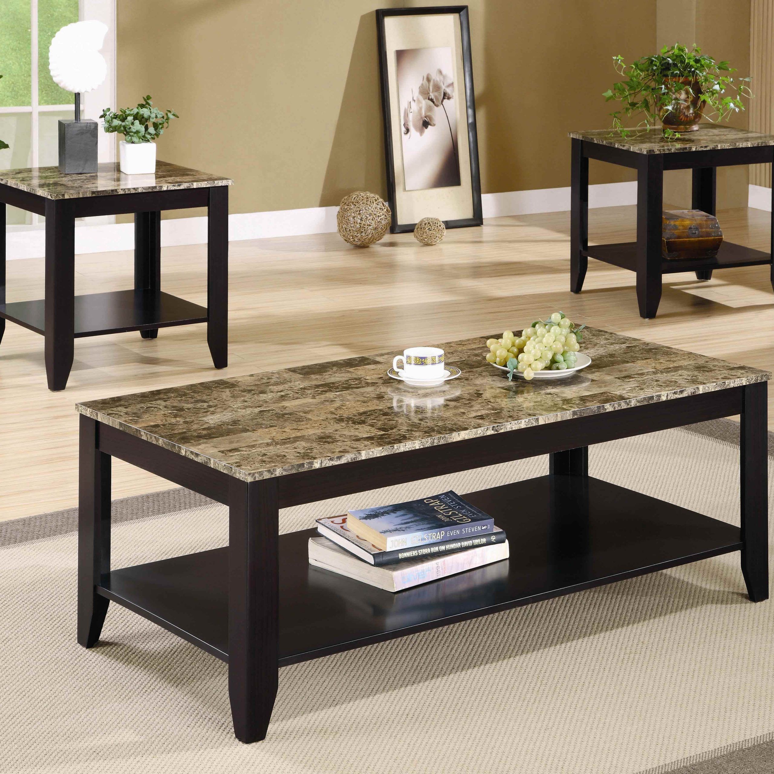 Current Aged Black Coffee Tables Throughout Black Coffee And End Table Sets Furniture (View 7 of 20)