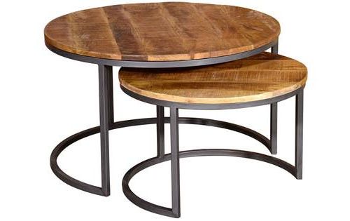 Current Natural Mango Wood Coffee Tables Within Vida Living – Savannah Round Coffee Tables – 2 Per Set (Gallery 12 of 20)