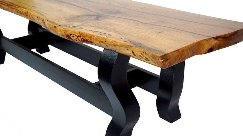 Current Warm Pecan Coffee Tables Regarding Live Edge Pecan Coffee Console Table Bench The Algonquian (View 9 of 20)
