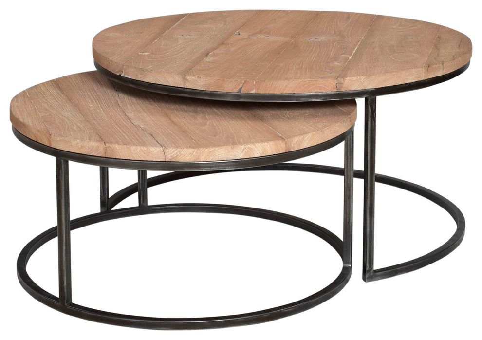Denton Collection – Round Nesting Coffee Table(set Of 2 For 2019 2 Piece Modern Nesting Coffee Tables (View 7 of 20)