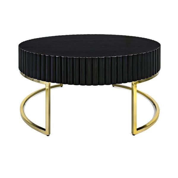 Dulani Black And Gold Cocktail Table – Overstock – 21378202 Intended For Most Recently Released Gold Cocktail Tables (View 18 of 20)