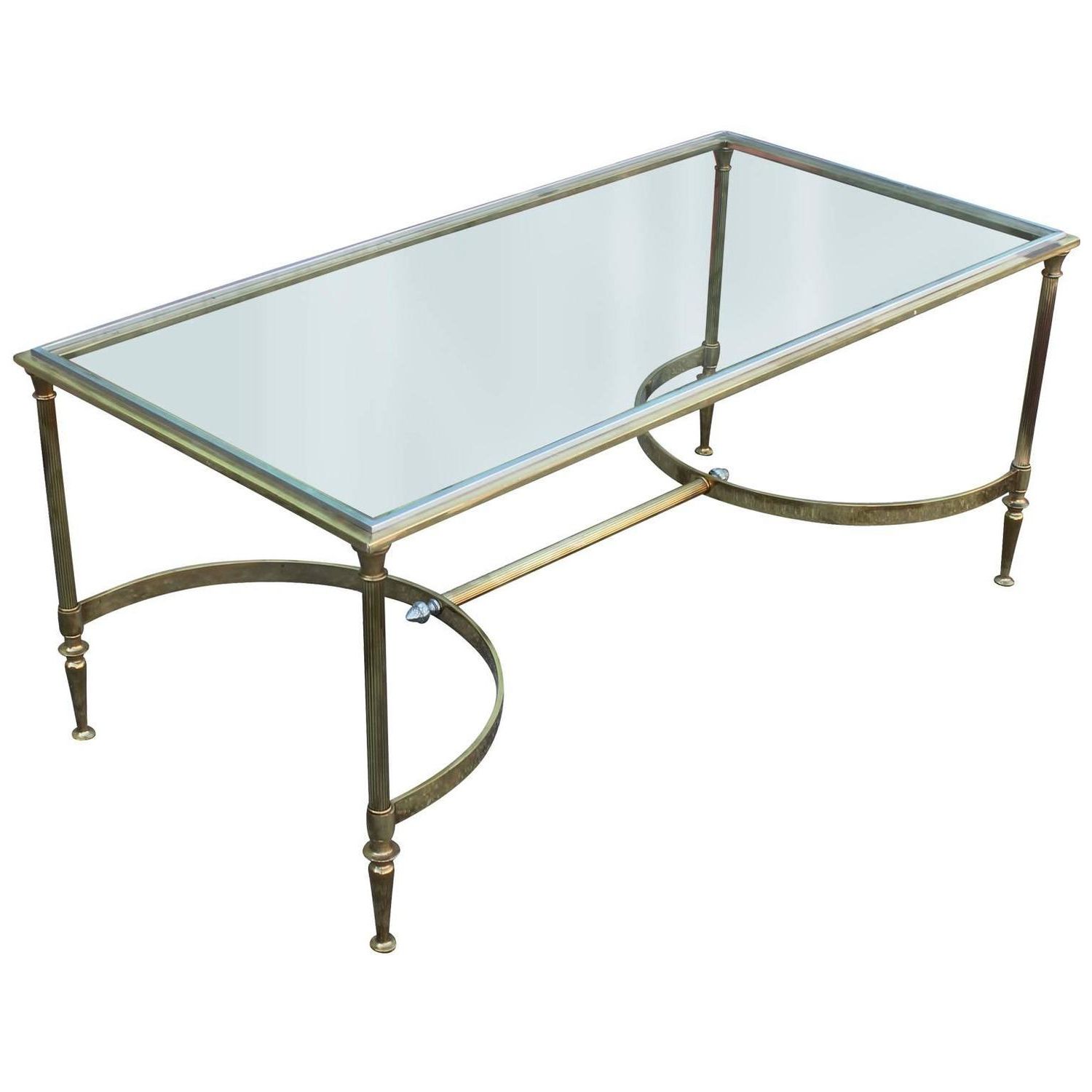 Elegant Brass And Glass Cocktail Table With Chrome Accents Throughout Preferred Glass And Chrome Cocktail Tables (Gallery 6 of 20)