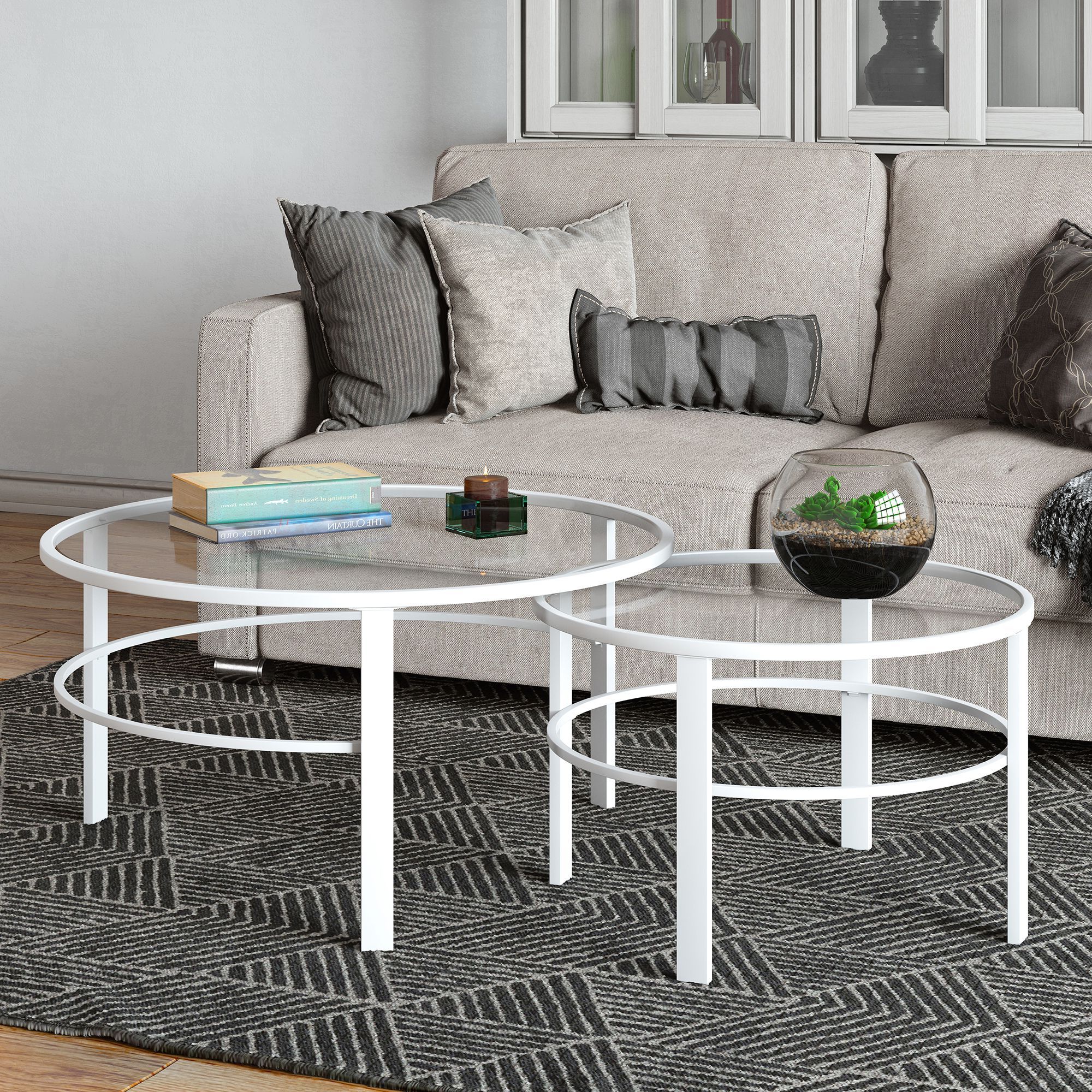 Evelyn&zoe Contemporary Nesting Coffee Table Set With Intended For Popular 2 Piece Round Coffee Tables Set (Gallery 20 of 20)