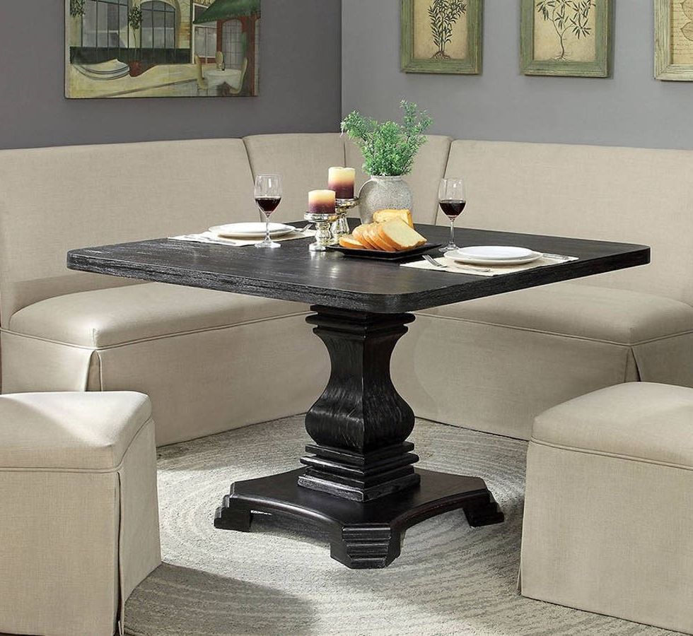 Famous Antique White Black Coffee Tables In Furniture Of America Nerissa Antique Black Square Dining (View 4 of 20)