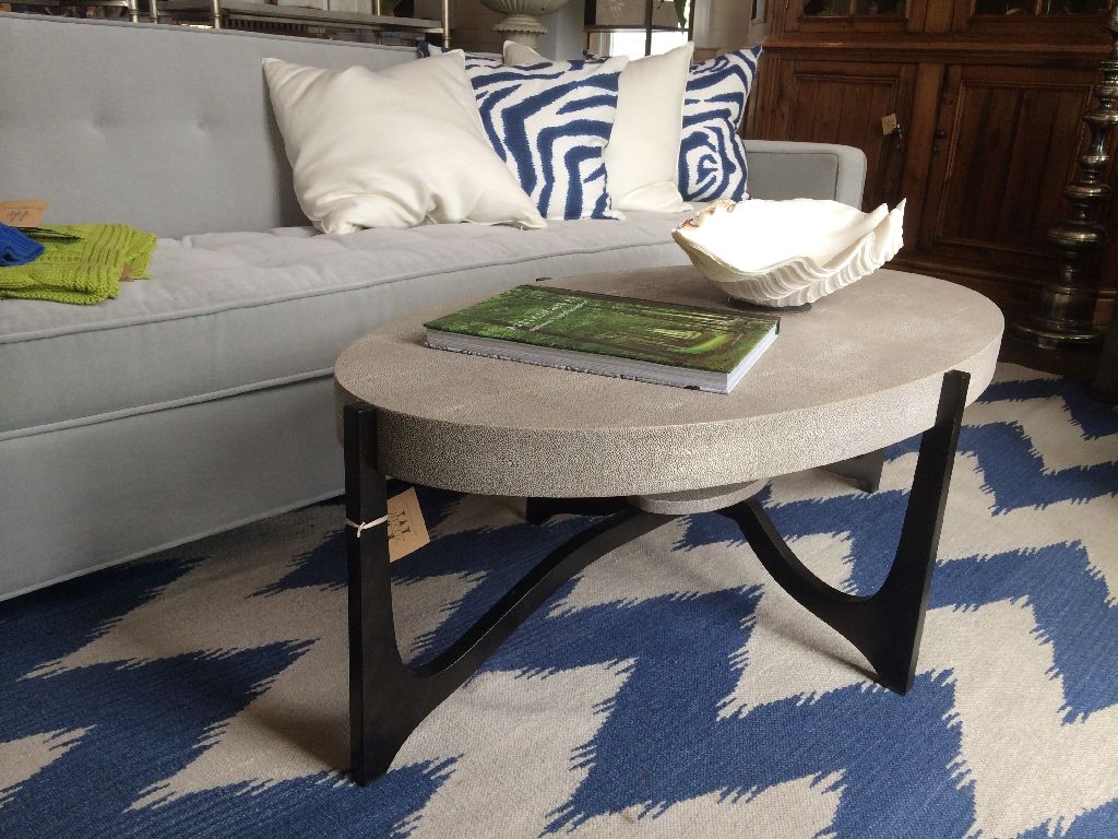 Famous Faux Shagreen Coffee Tables For Dominick Oval Faux Shagreen Coffee Table – Mecox Gardens (View 12 of 20)