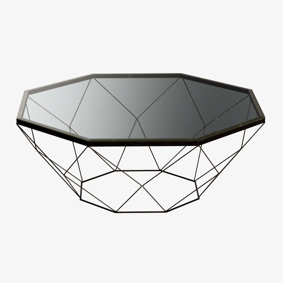 Famous Geometric Coffee Tables Regarding Geometric Antique Brass Coffee Table With Glass Top 3d (View 18 of 20)