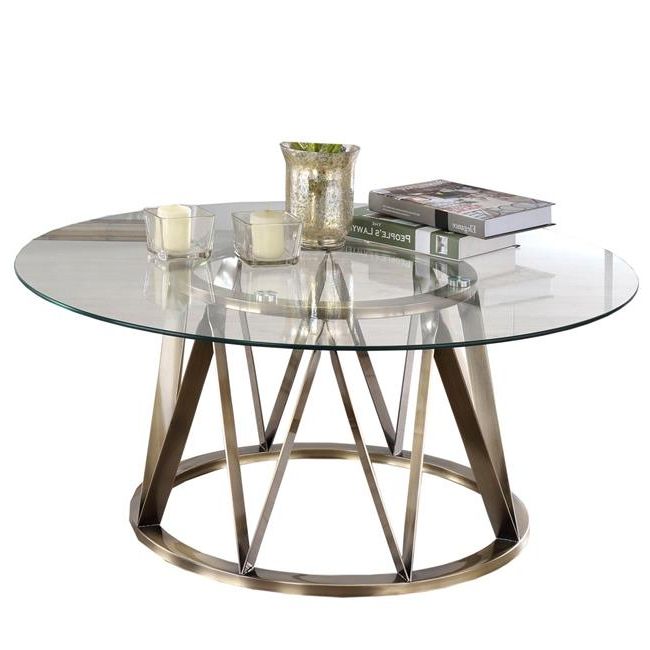 Famous Geometric Coffee Tables Throughout Benzara Bm201951 Modern Glass Coffee Table With Geometric (View 12 of 20)
