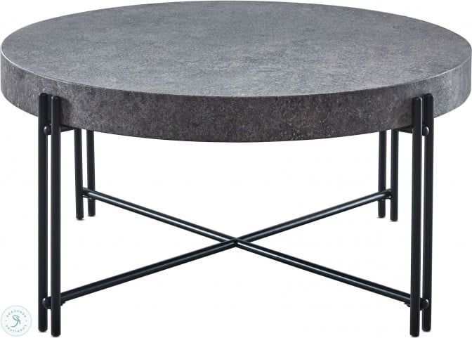 Famous Gray And Black Coffee Tables For Morgan Mottled Grey And Black Round Cocktail Table From (View 18 of 20)