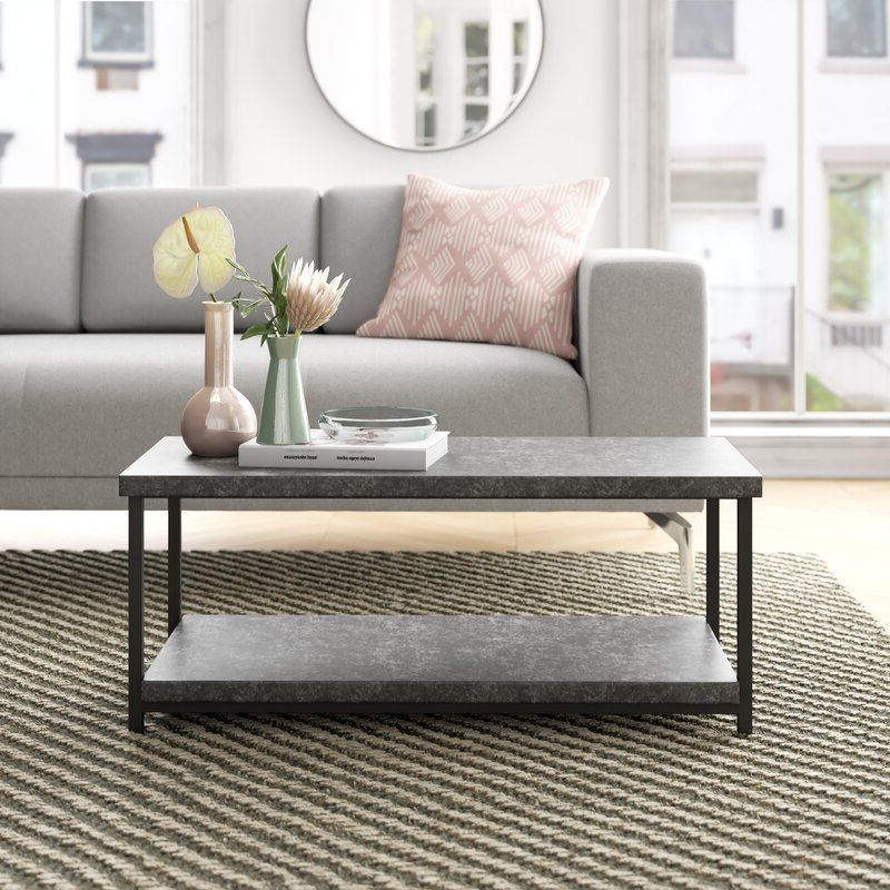 Famous Modern Concrete Coffee Tables In Foundstone™ Faux Slate Concrete Coffee Table & Reviews (View 11 of 20)