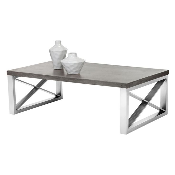 Famous Modern Concrete Coffee Tables Pertaining To Sunpan Catalan Concrete Top Coffee Table –  (View 6 of 20)