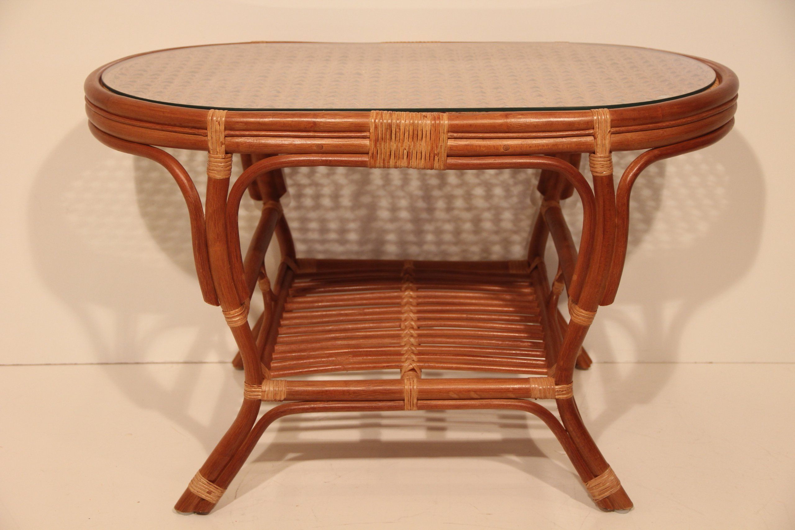 Famous Natural Woven Banana Coffee Tables With Regard To Pelangi Oval Coffee Table With Glass Top Natural Rattan (Gallery 19 of 20)