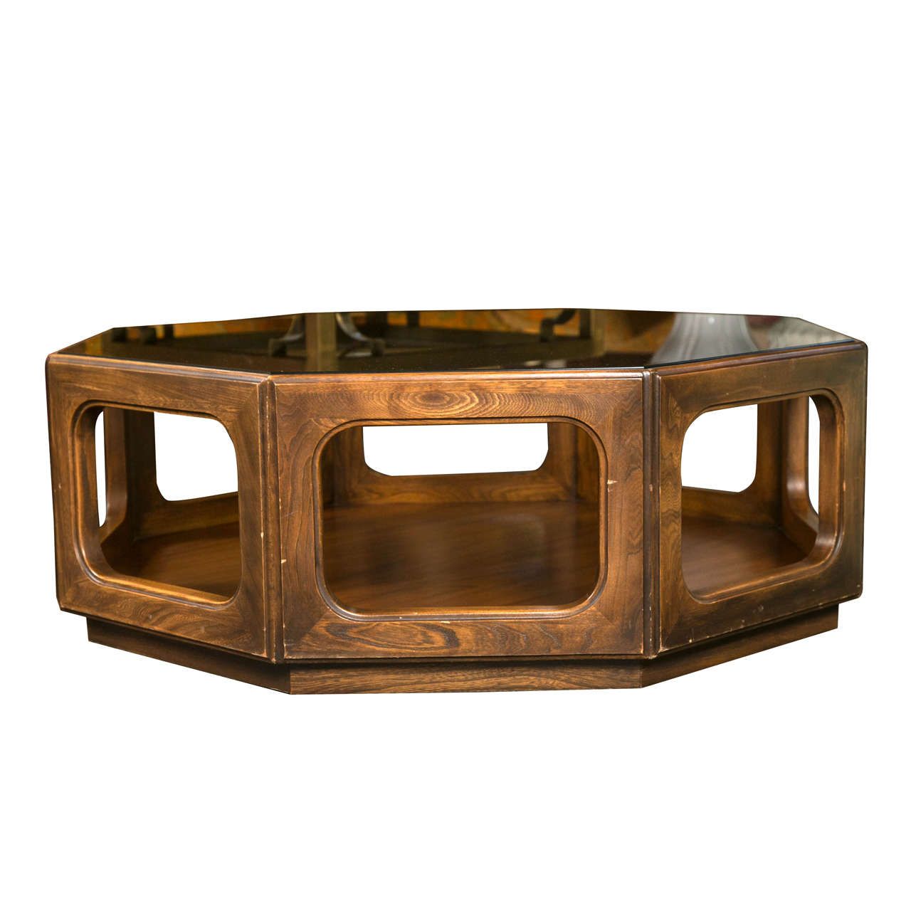 Famous Octagon Coffee Tables Inside Octagonal Midcentury Glass Top Coffee Table For Sale At (Gallery 19 of 20)