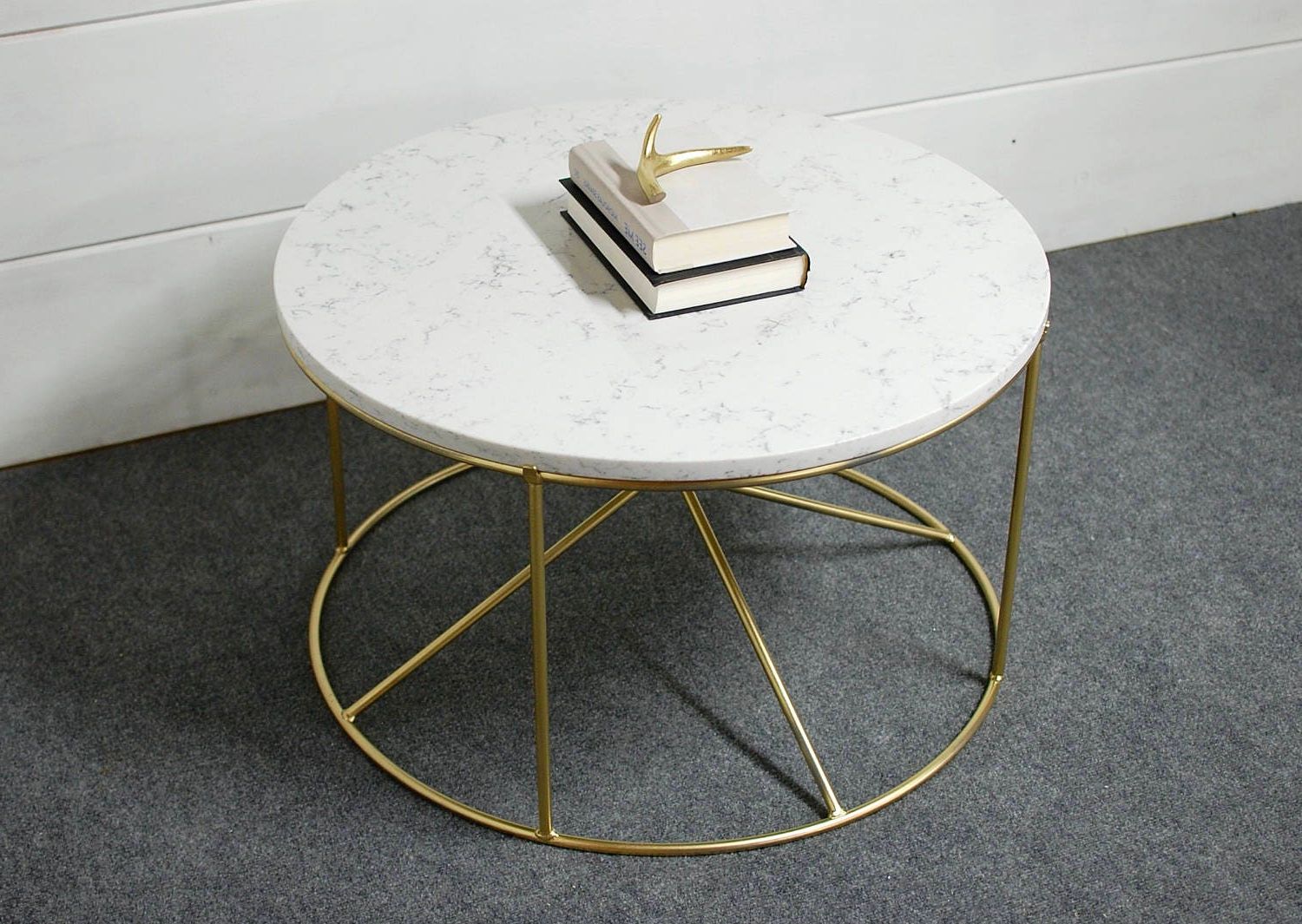 Famous White Marble Gold Metal Coffee Tables Inside Round White Marble Coffee Table Round Coffee Table (Gallery 20 of 20)