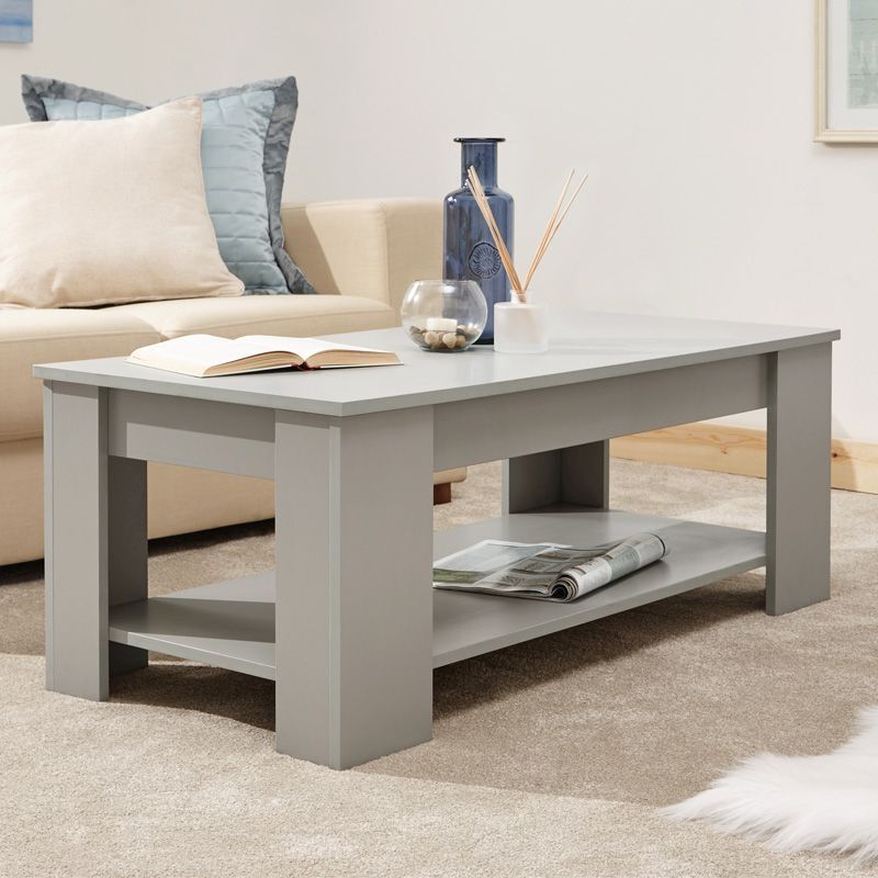 Fashionable 1 Shelf Coffee Tables With Regard To Ember Lift Up Coffee Table Grey 1 Shelf – Buy Online At Qd (Gallery 8 of 20)