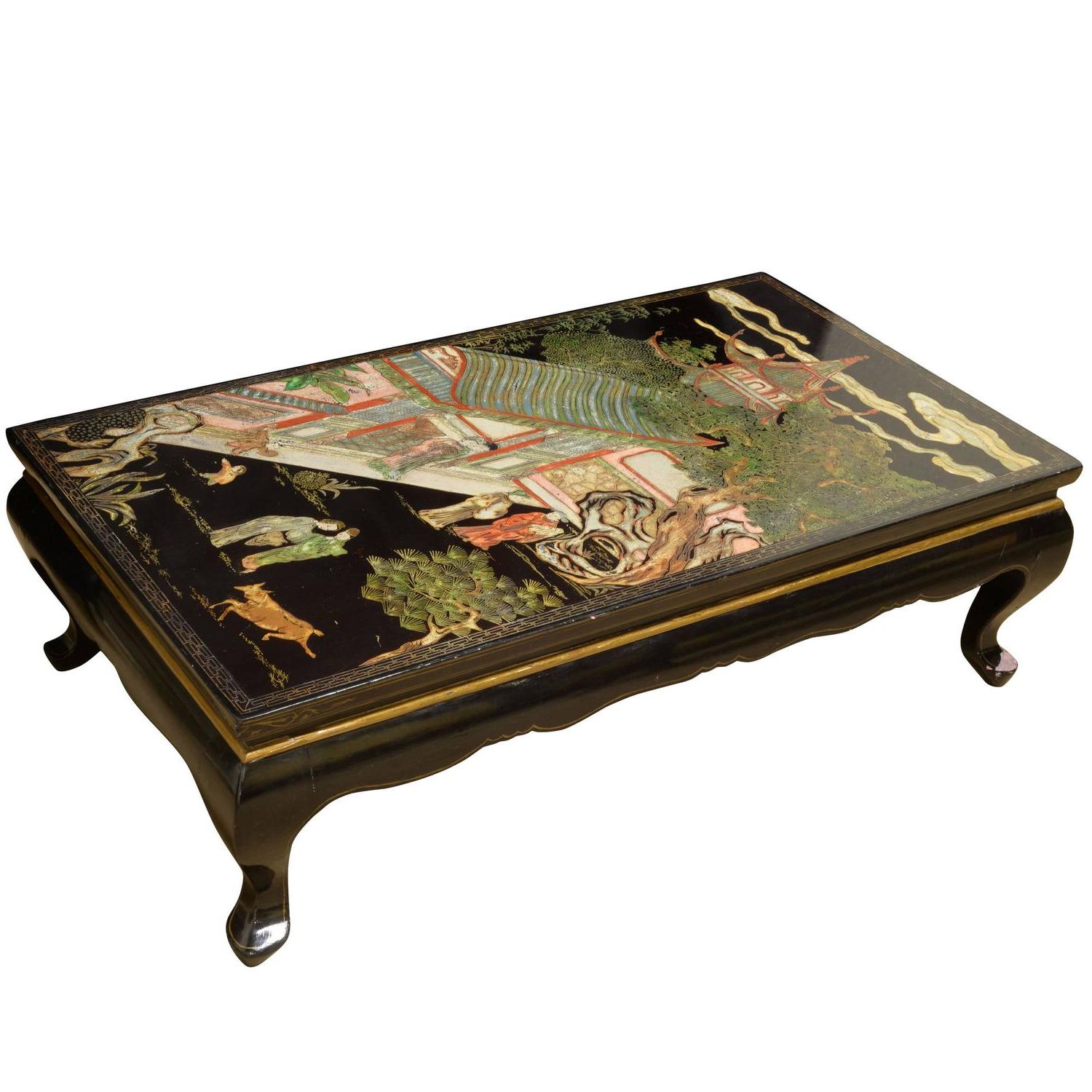 Fashionable Antique White Black Coffee Tables With Regard To Oriental Black Lacquer Coffee Table At 1stdibs (View 8 of 20)