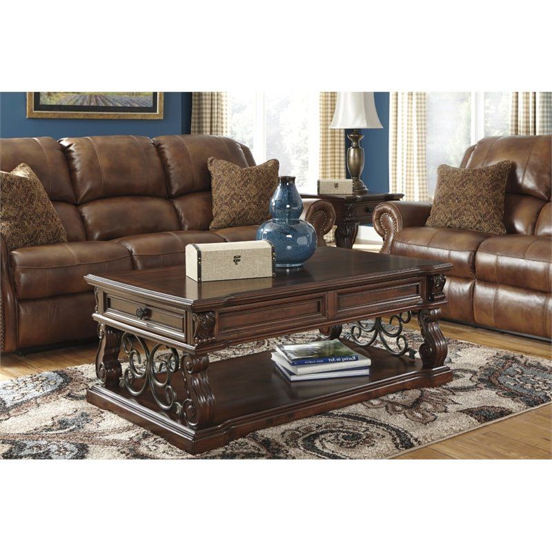 Fashionable Cocoa Coffee Tables Throughout Ashley Furniture Alymere Lift Top Coffee Table In Rustic (Gallery 19 of 20)