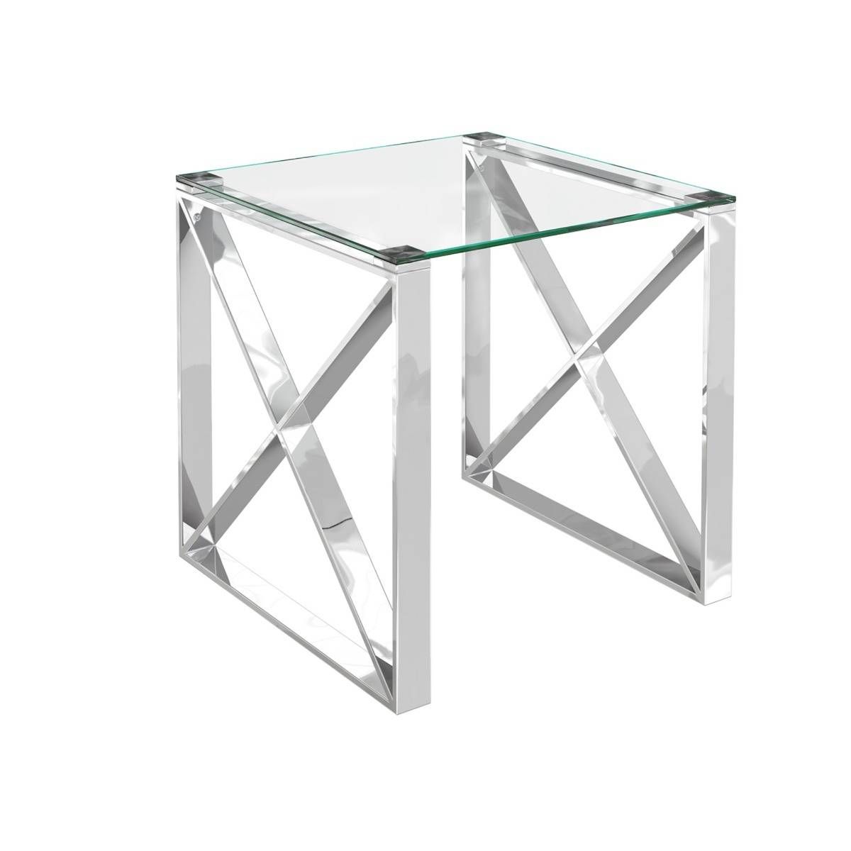 Fashionable Polished Chrome Round Cocktail Tables Intended For Maxi Polished Chrome And Glass Side Table (Gallery 20 of 20)