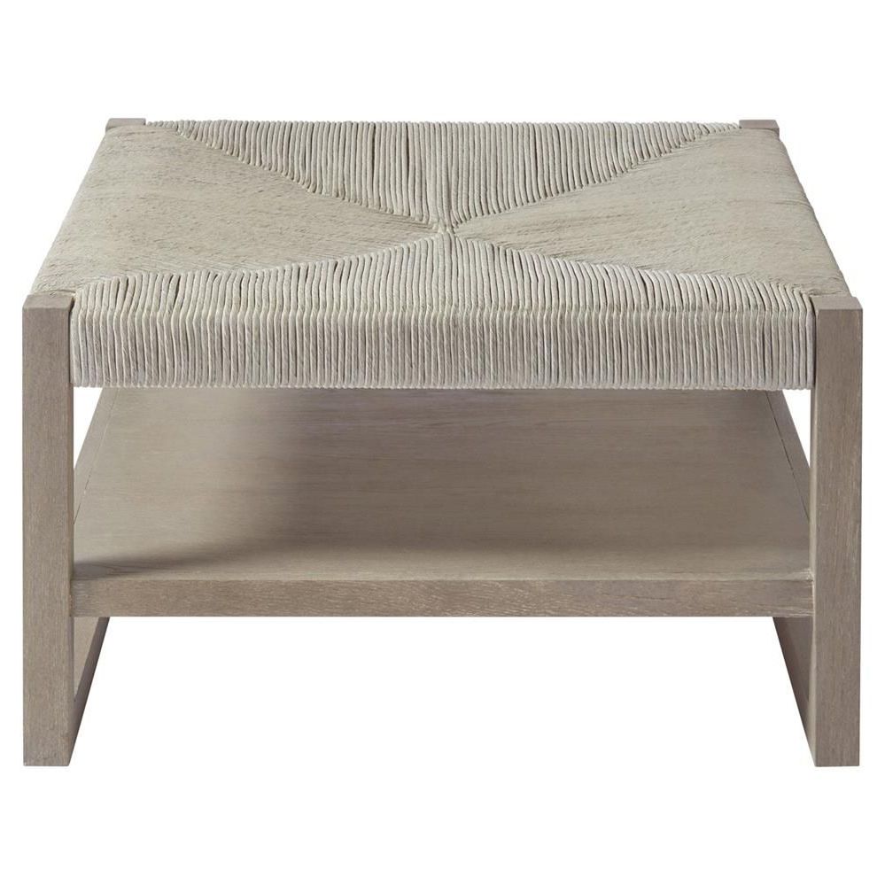 Fashionable Smoke Gray Wood Coffee Tables In Dan Coastal Beach Grey Woven Wood Square Coffee Table In (View 10 of 20)