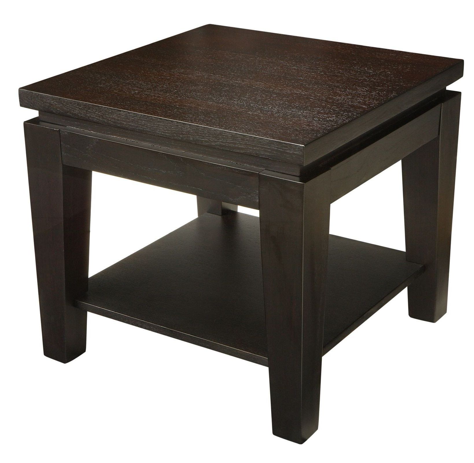 Fashionable Square Modern Accent Tables Throughout Asia Square End Table With Shelf From Sunpan ( (View 9 of 20)