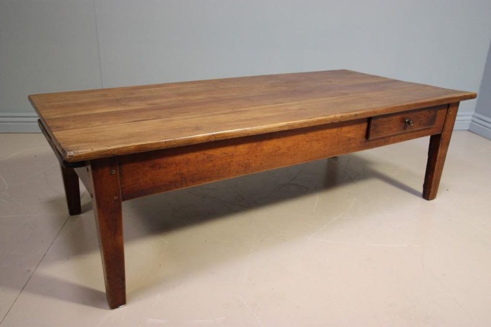 Fashionable Vintage Coal Coffee Tables Intended For French Antique Cherry Wood Coffee Table – Antiques Atlas (View 5 of 20)