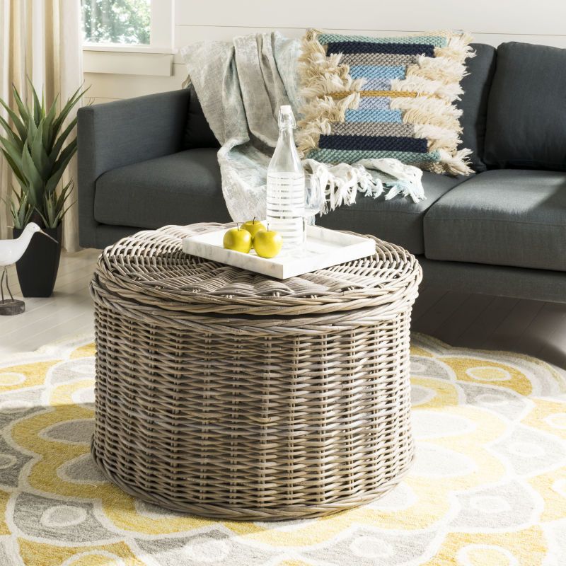 Fashionable Wicker Coffee Tables Within Jesse Wicker Storage Coffee Table (Gallery 2 of 20)