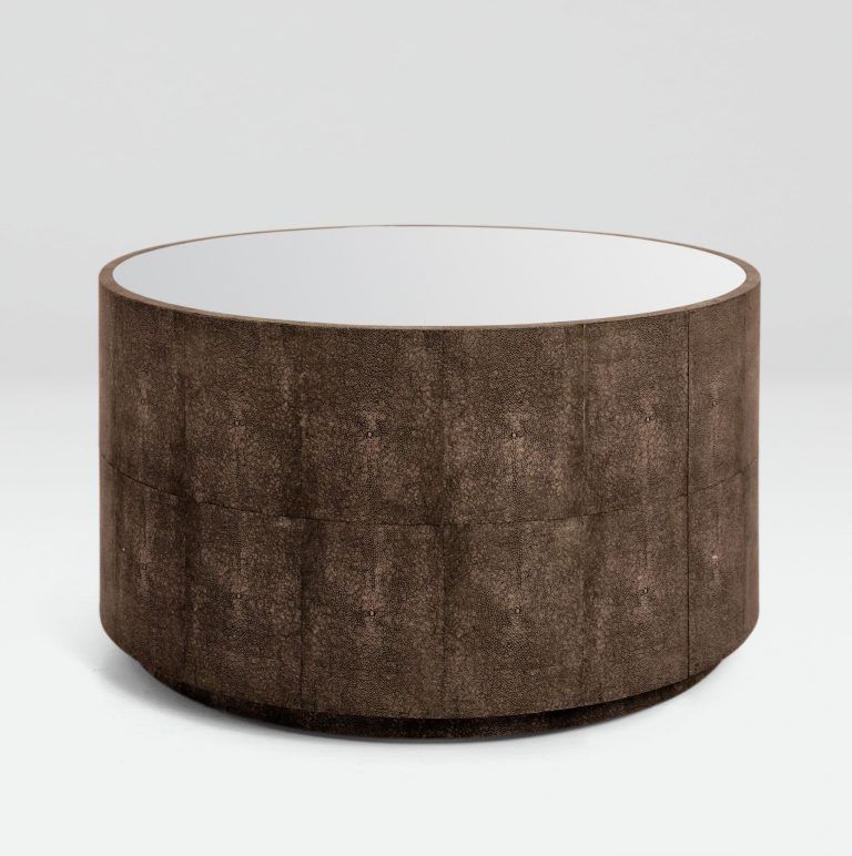 Faux Shagreen Mirrored Coffee Table – Mecox Gardens Inside Newest Faux Shagreen Coffee Tables (View 11 of 20)