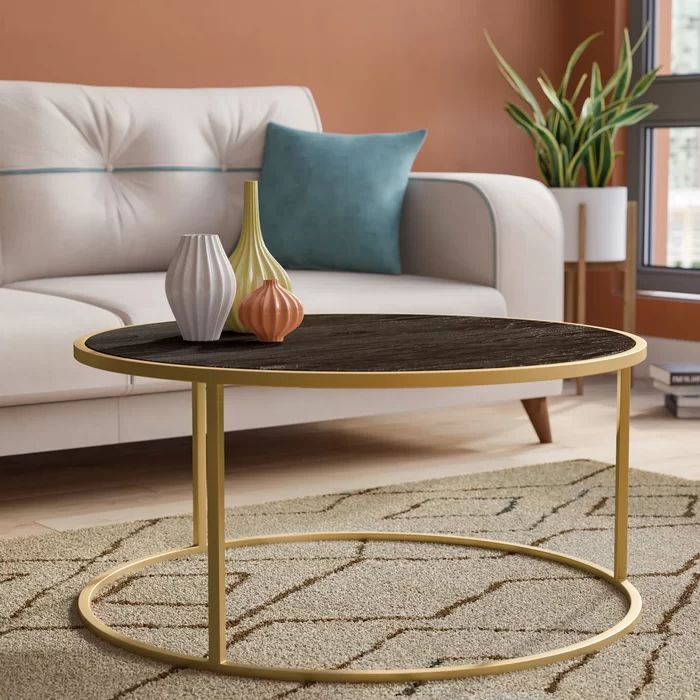 Favorite Gray And Gold Coffee Tables Pertaining To Black And Gold Coffee Table Wayfair – Black Gold (View 5 of 20)