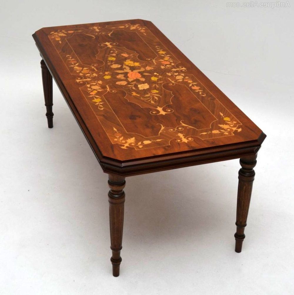 Favorite Vintage Coal Coffee Tables Regarding Antiques Atlas – Antique French Style Inlaid Coffee Table (Gallery 15 of 20)