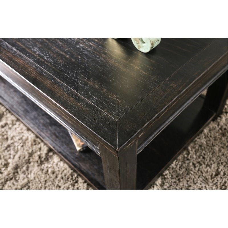 Furniture Of America Deston Wood 1 Shelf Coffee Table In Pertaining To Most Current 1 Shelf Coffee Tables (View 16 of 20)