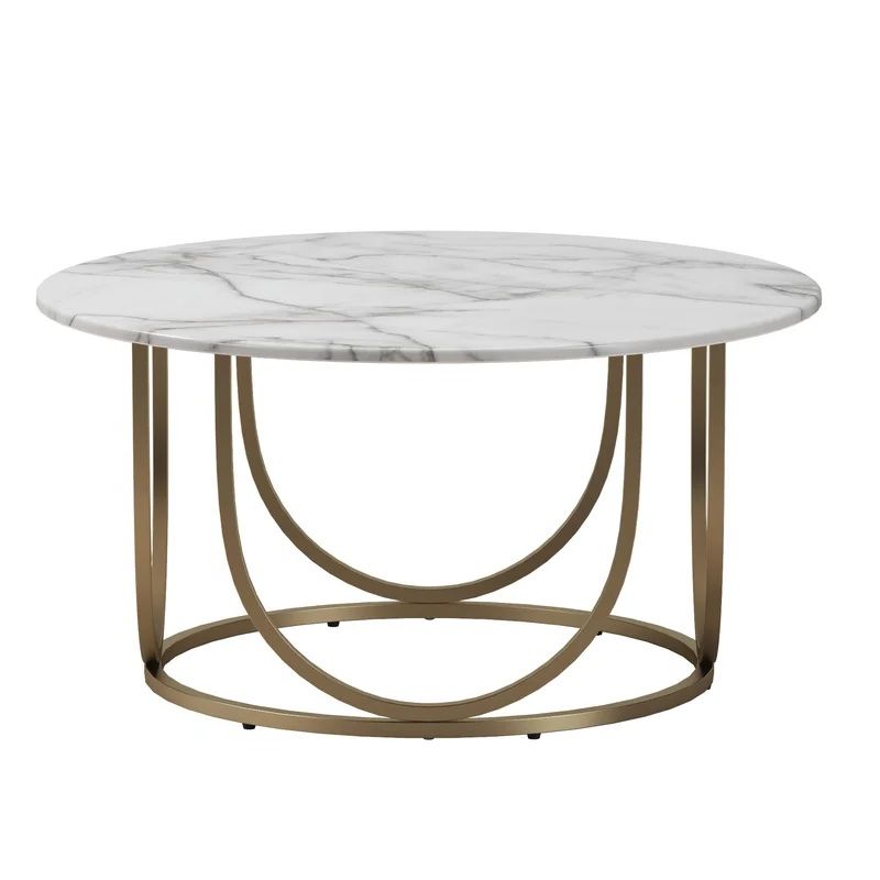 Geometric Coffee Table Gold – Vivianne White Marble Within Well Known White Geometric Coffee Tables (Gallery 9 of 20)