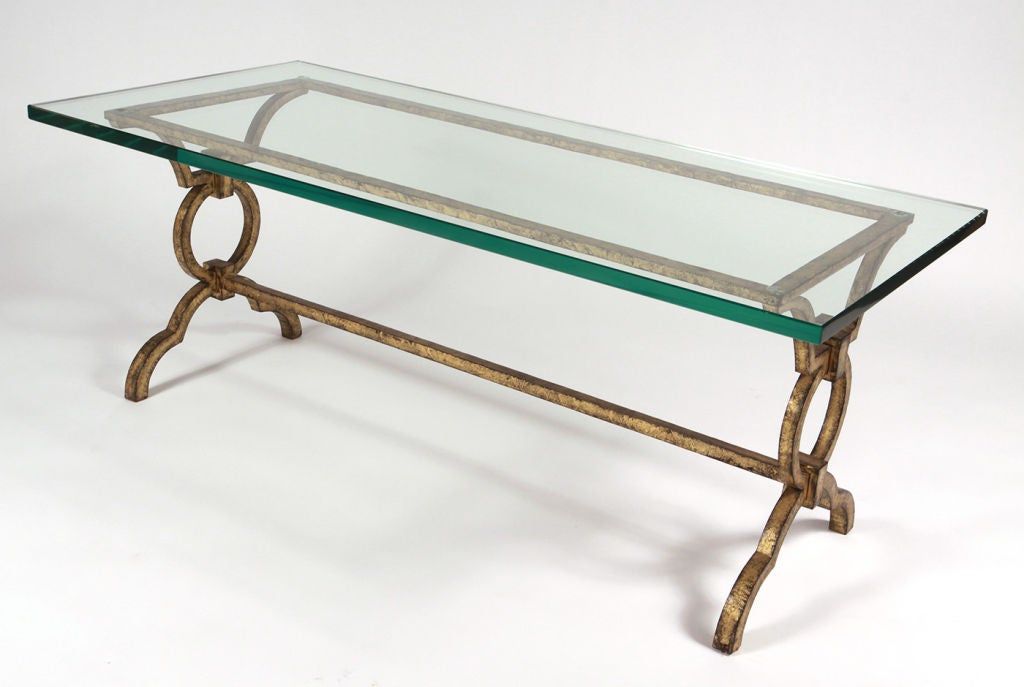 Gilt Wrought Iron Cocktail Table After Gilbert Poillerat With Regard To Famous Wrought Iron Cocktail Tables (View 3 of 20)