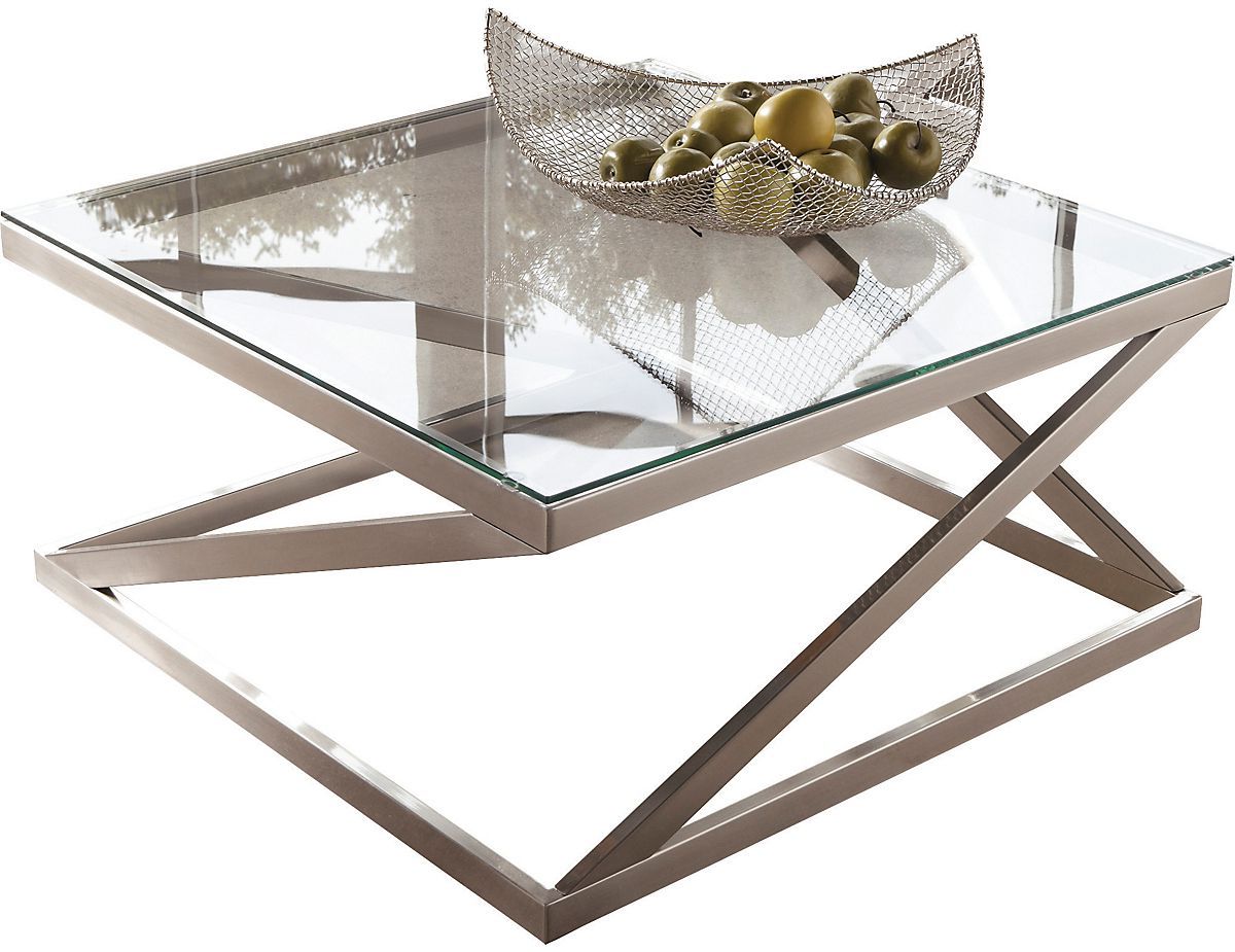 Glass And Chrome Coffee Table – Something Similar In Gold For Popular Square Black And Brushed Gold Coffee Tables (View 17 of 20)