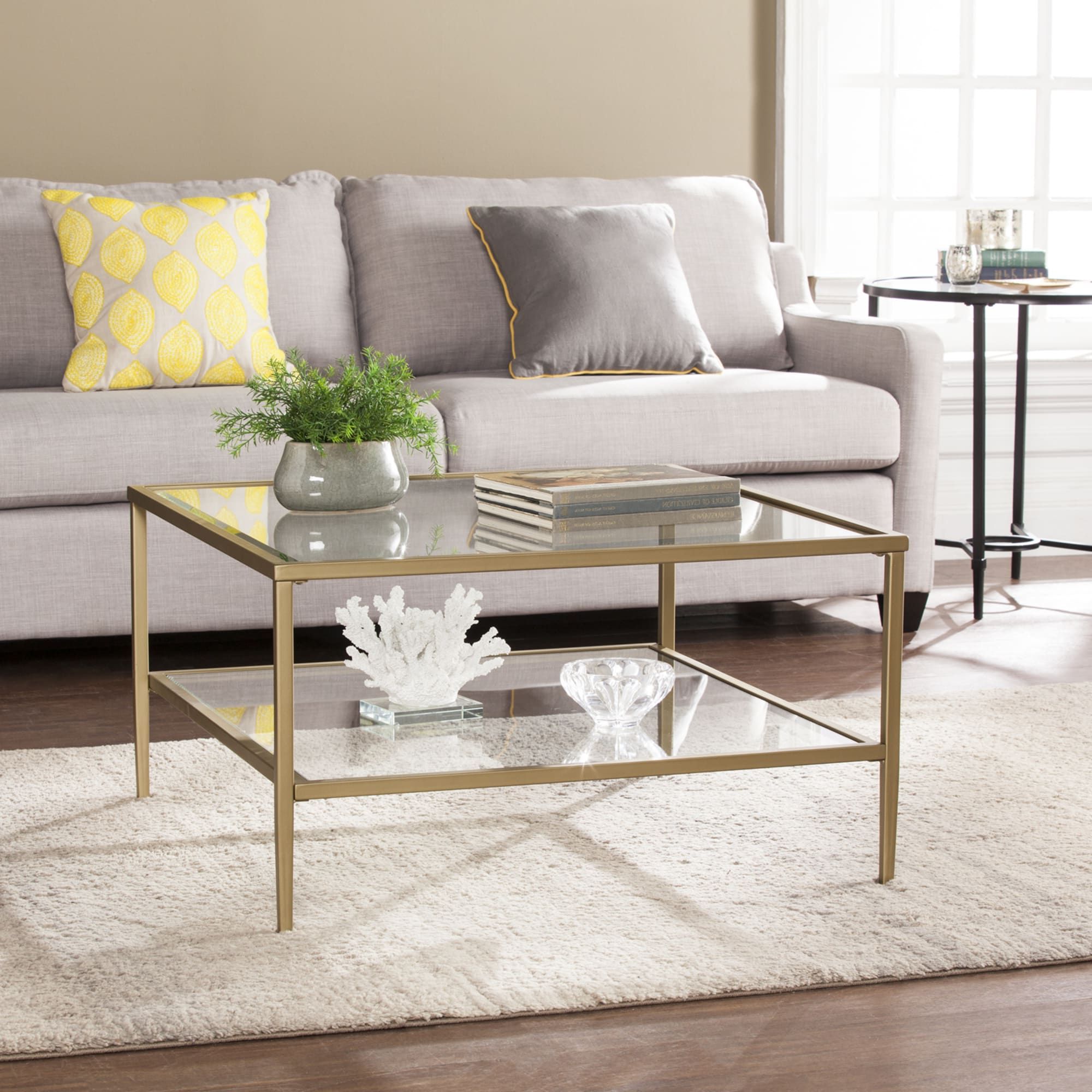 Gold Metal Glass Coffee Table — Pier 1 In Popular Antique Gold Aluminum Coffee Tables (Gallery 19 of 20)