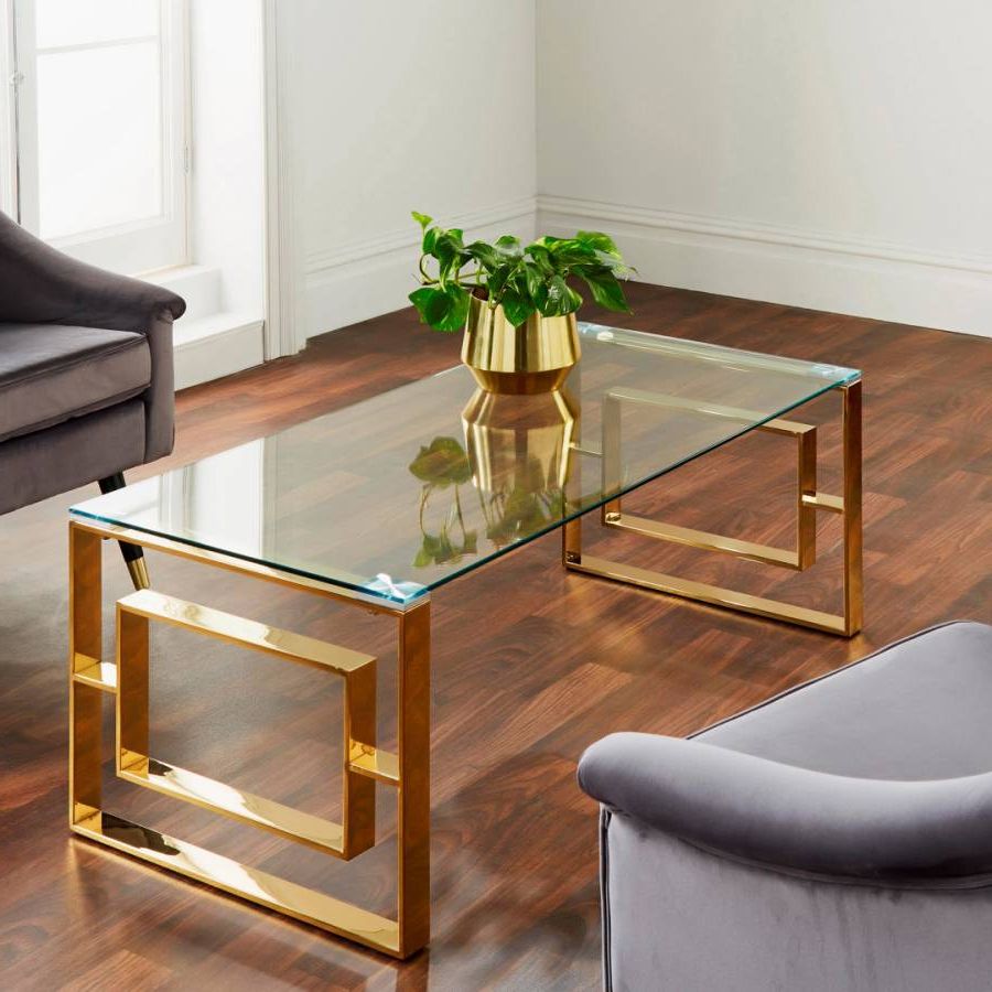 Gold Plated Milano Coffee Table – Brandalley With Regard To Most Recent Gold Coffee Tables (View 4 of 20)