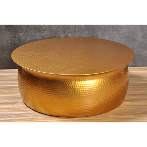 Gold Tone Hammered Aluminum Coffee Table – Wooden It Be Nice In Famous Antique Gold Aluminum Coffee Tables (Gallery 16 of 20)