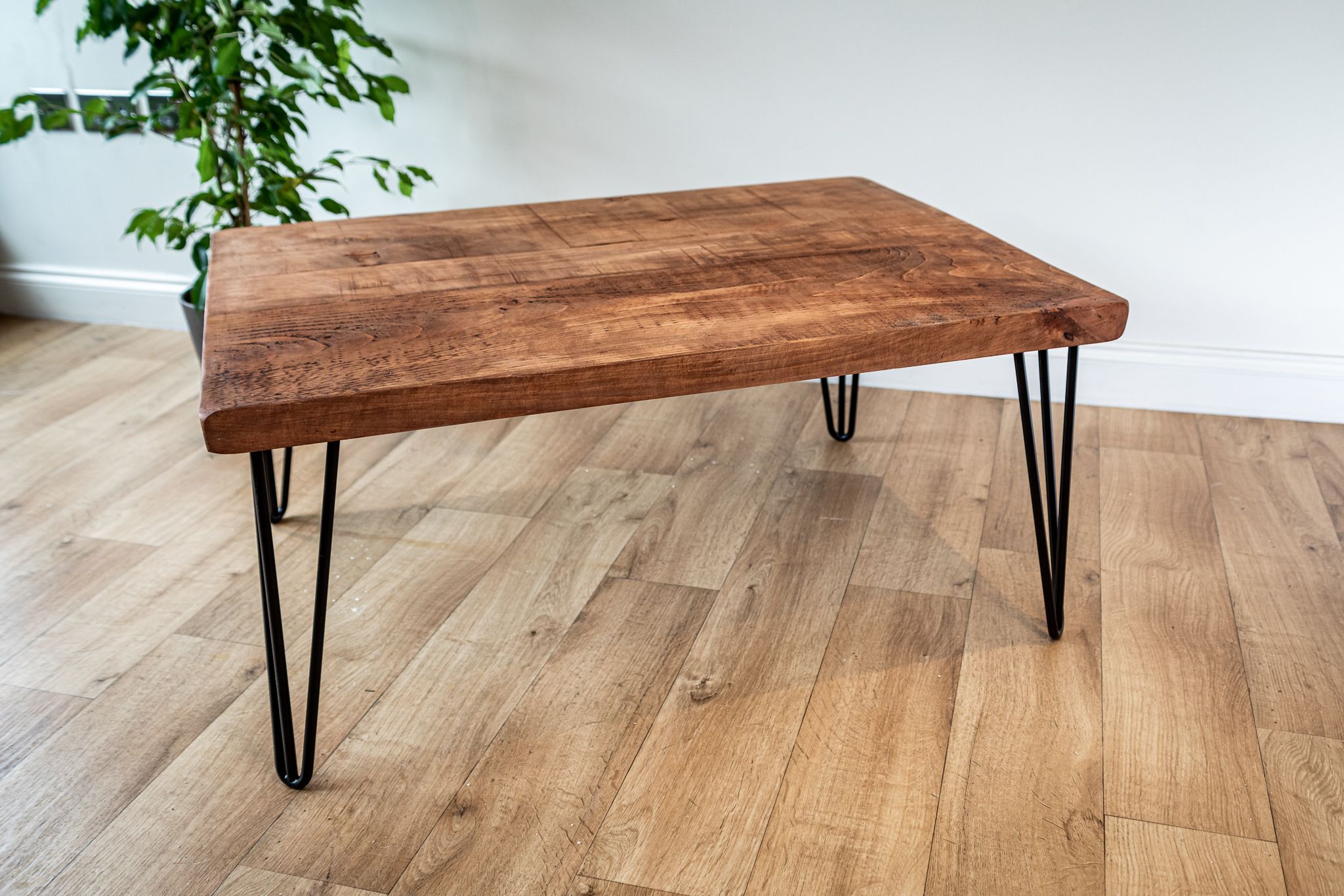 Hairpin Leg Coffee Table – Rustic Reclaimed Plank Wood Top In Well Known Heartwood Cherry Wood Coffee Tables (Gallery 13 of 20)